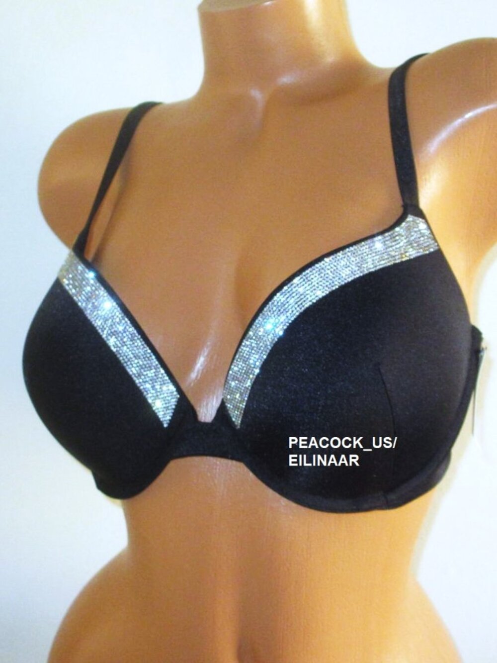 36DD/M VICTORIA SECRET Shine Strap Trim Push Up Top Bikini Set Brazilian Bottom - Picture 7 of 9